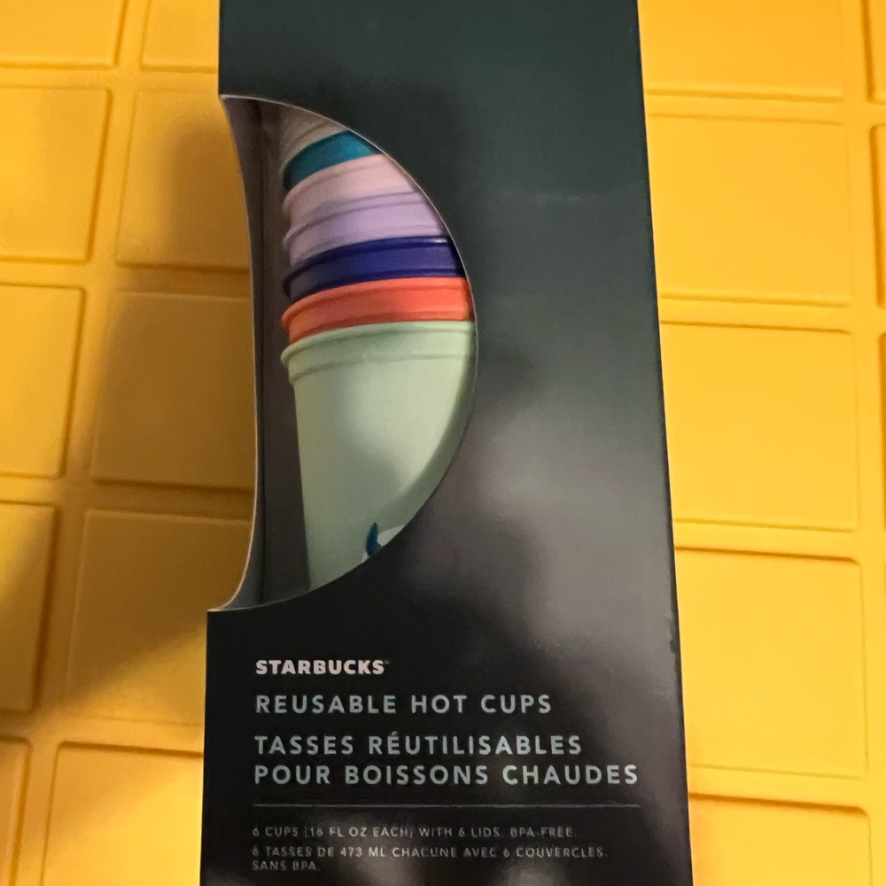 Starbucks 2021 Spring Easter Hoppy Hot Reusable Cups Set of 6 New with Box